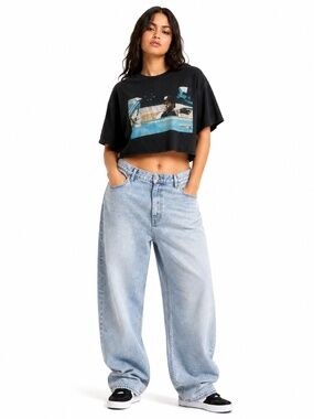 Ice Cube Black Graphic Crop Top Band Tee – Size XL GUC/Fair